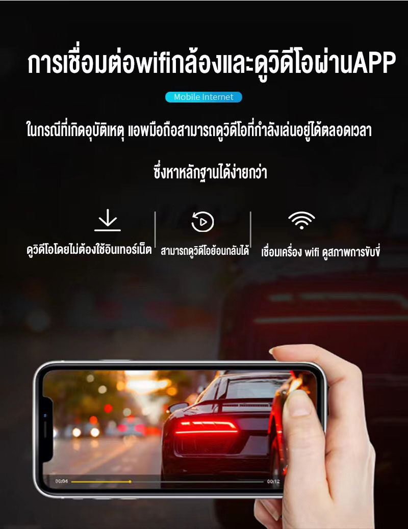มุมมองเพิ่มเติมของสินค้า 【มีWiFiในตัว】Android USB กล้องติดรถยนต์ WIFI 1080P 2กล้อง  Car Camera กล้องหน้ารถ ADAS Night Vision กล้องสำหรับรถ ดูวิดีโอการขับขี่ผ่านแอพได้