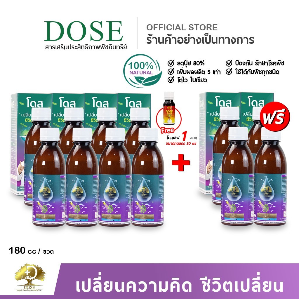 โดสเอ็กซ์ตร้านาโน [โปรของแถม] โดส Dose extra nano ฮอร์โมนพืช อาหารเสริมพืช เร่งใบ เร่งต้น เร่งผล เร่งโต เพิ่มผลผลิต ราคา 4,990 บาท*ส่งฟรี