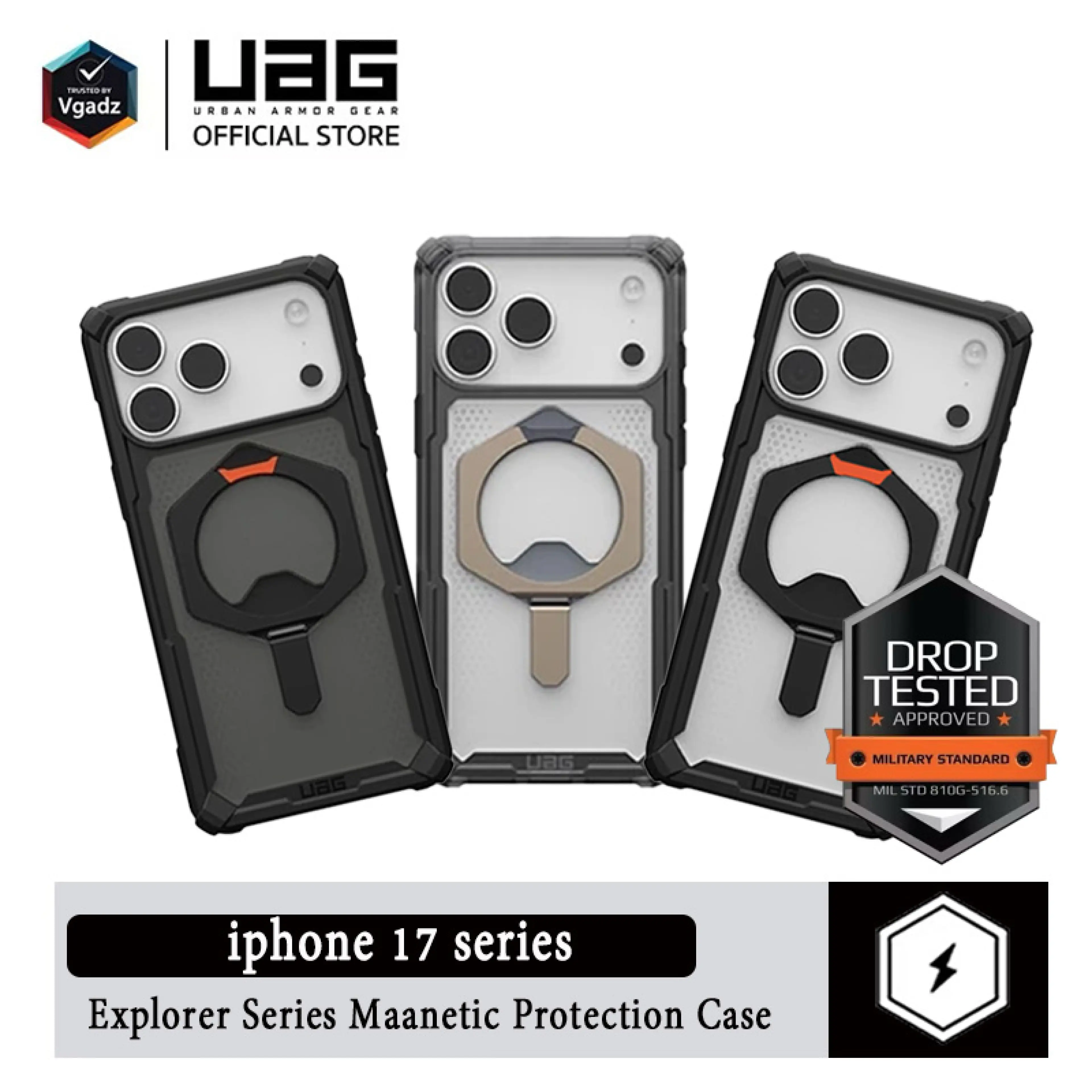 Uag Case for iPhone 17 / 17 Pro / 17 Air / 17 Pro Max Plasma Xte Model with Magnetic, Supports Magnetic Charging. Strong Shock Resistance