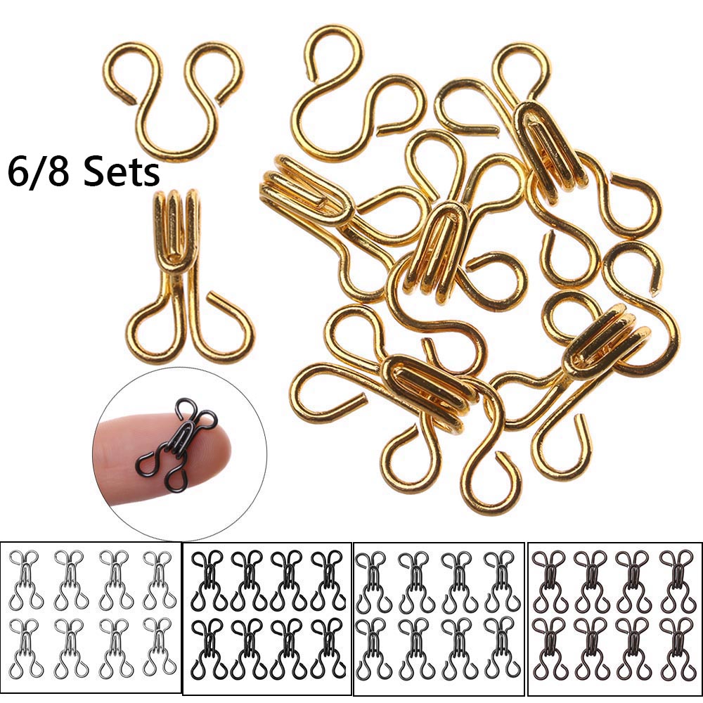 MENGLIANG 6/8 sets Cute Girl Gift Invisible Dollhoues Miniature Craft DIY Doll Clothes Clothing Sewing Buckle Mini Buttons Metal Buckles