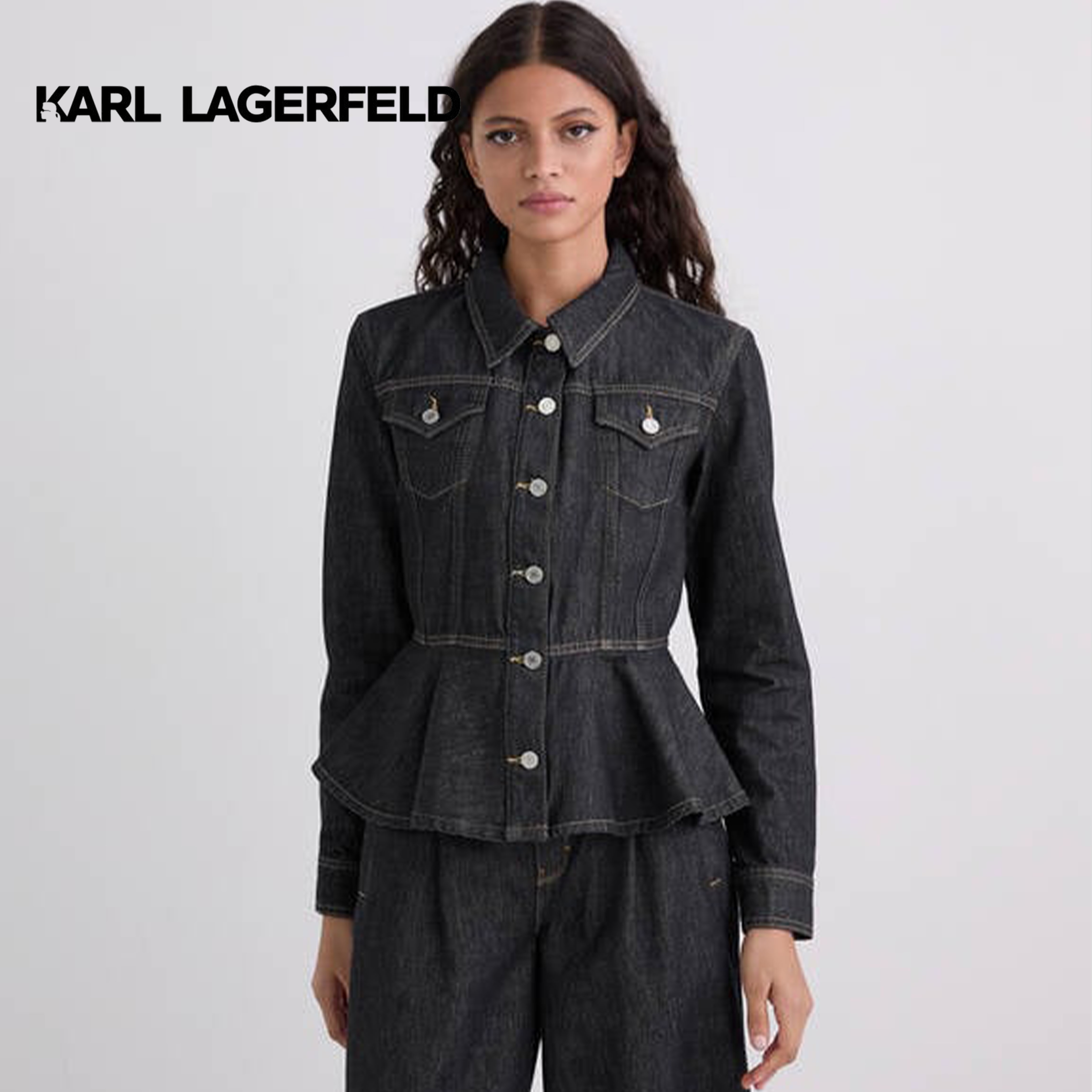 KARL LAGERFELD - CONTRAST STITCH DENIM JACKET A3W14001 ราคา 10,500 บาท*ส่งฟรี