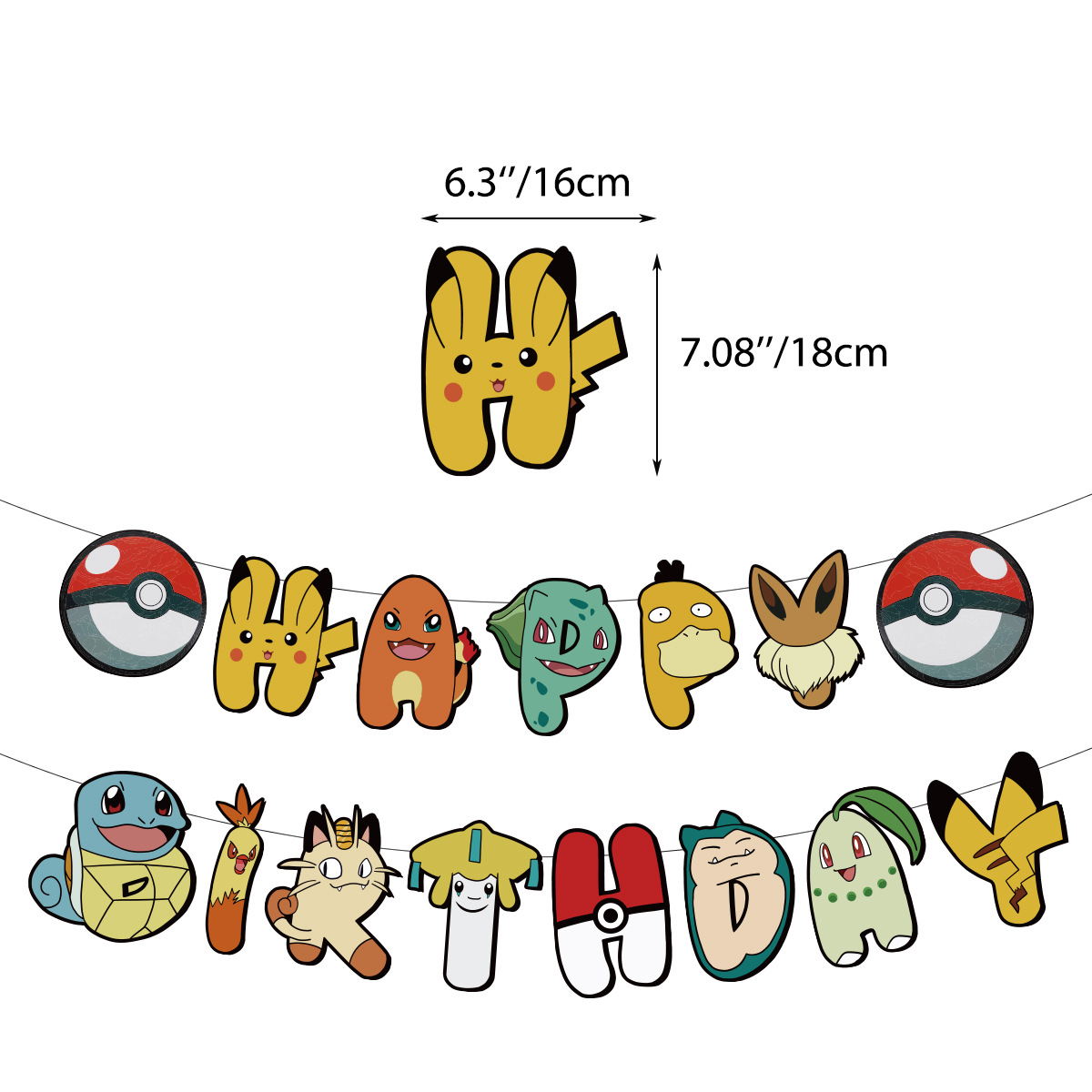 Pokemon Pikachu Theme kids birthday party decorations banner cake ...