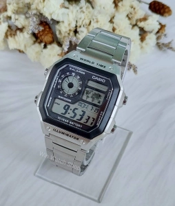 สินค้า Win Watch Shop นาฬิกา Casio นาฬิกาข้อมือผู้ชาย รุ่น AE-1200WHD-1A สายแสตนเลสสีเงิน - ของแท้ 100% รับประกัน CMG 1 ปีเต็ม