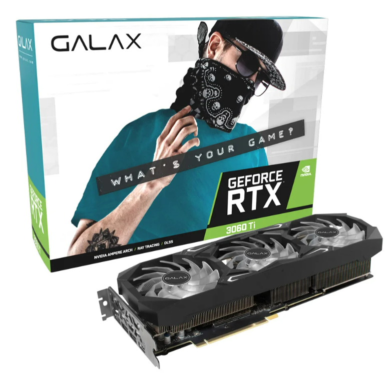 VGA (การ์ดแสดงผล) GALAX GEFORCE RTX 3060 TI GDDR6X SG 1-CLICK OC PLUS (UPDATED VER.) - 8GB GDDR6X (36ISM6MD1GSP) การ์ดจอ ราคา 32,490 บาท*ส่งฟรี