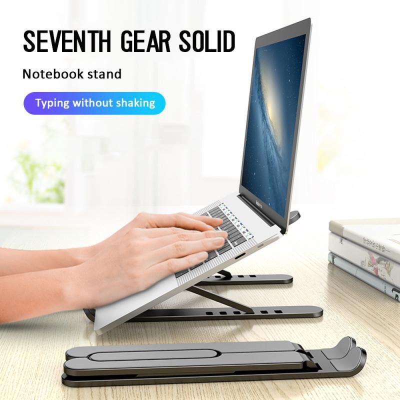 Hot Sale ขาตั้งแล็ปท็อป Notebook stand ที่วางโน๊ตบุ๊ค ที่วางแท็บเล็ต ฐานอลูมิเนียม ความสูงปรับ 6 ระดับ พับเก็บได้ ราคาถูก notebook stand แท่นพับแบบพกพา อุปกรณ์เสริมคอมพิวเตอร์