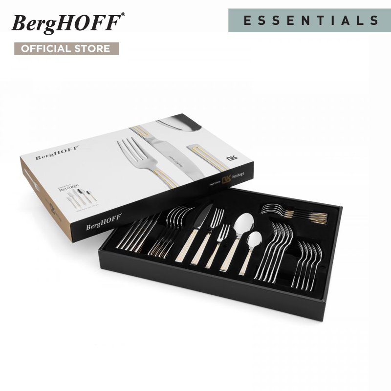 BergHOFF ชุดช้อนส้อมสแตนเลสสตีล รุ่น Essential-Heritage ทนทาน 30 ชิ้น สีเงิน 1230502 ราคา 4,869 บาท*ส่งฟรี