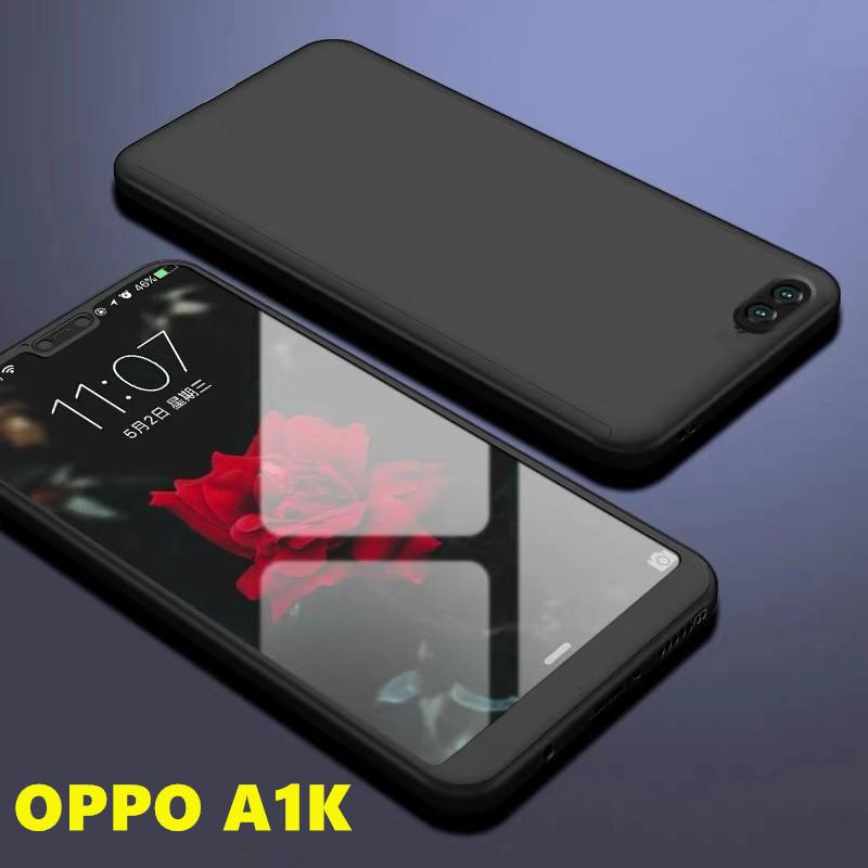 พร้อมส่ง!! Case OPPO A1K เคสออฟโป้ เคส Oppo A1k เคสประกบหน้าหลัง แถมฟิล์มกระจก1ชิ้น เคสแข็ง เคสประกบ 360 องศา สวยและบางมาก สินค้าใหม่ สีดำสีแดง