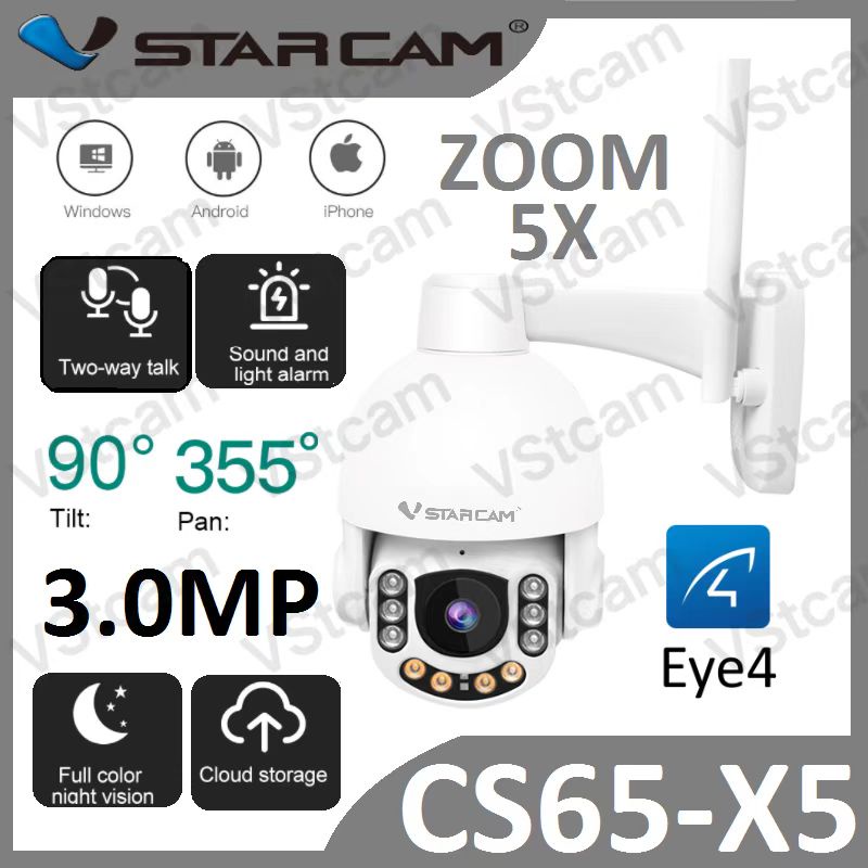 ( โปรโมชั่น++) คุ้มค่า Vstarcam CS65-X5 ความละเอียด 3 ล้านพิกเซล กล้องวงจรปิดไร้สาย กล้องนอกบ้าน Outdoor มีAI+ คนตรวจจับสัญญาณเตือน ราคาสุดคุ้ม กล้อง วงจรปิด กล้อง วงจรปิด ไร้ สาย กล้อง วงจรปิด wifi กล้อง วงจรปิด ใส่ ซิ ม ราคา 4,280 บาท*ส่งฟรี
