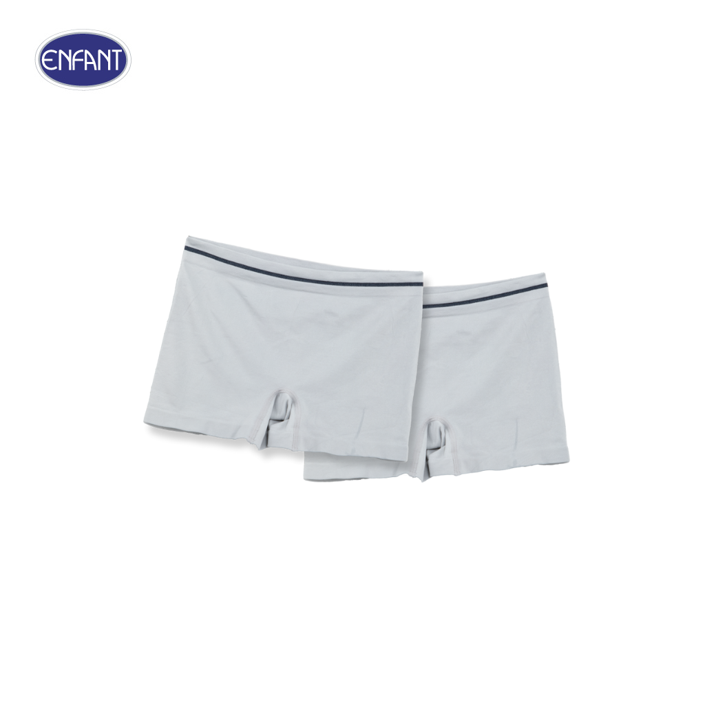 ENFANT (อองฟองต์) กางเกง Boxer เด็กผู้ชาย รุ่น Seamless สำหรับเด็กอายุ 4-12 ปี ไซซ์ S-XL แพ็ค 2 ตัว สีเทา ราคา 475 บาท*ส่งฟรี
