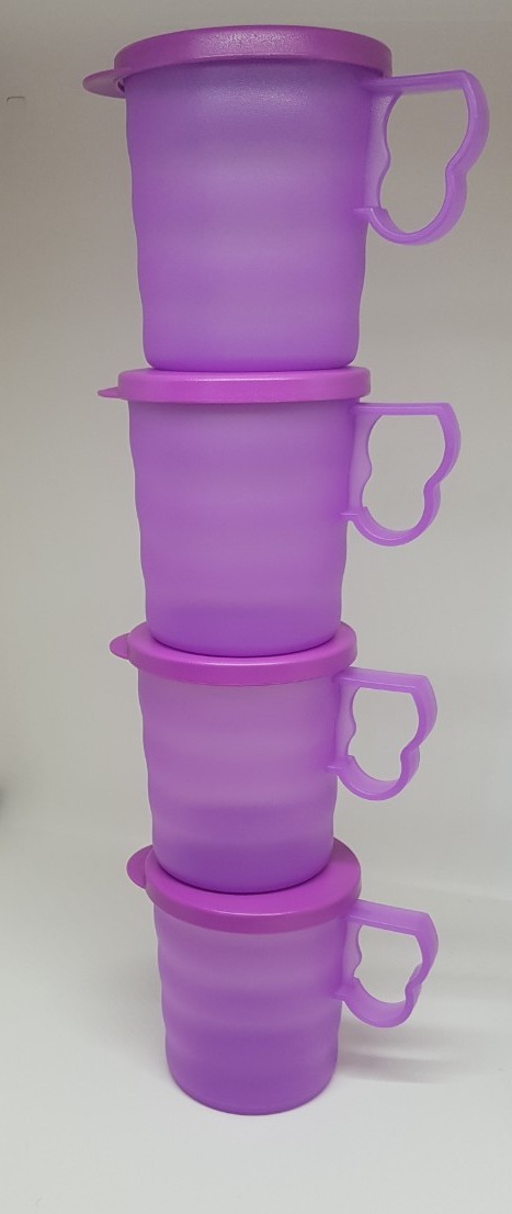 Tupperware แก้ววาเลนไทน์สีม่วง (4) ราคา 1,000 บาท*ส่งฟรี