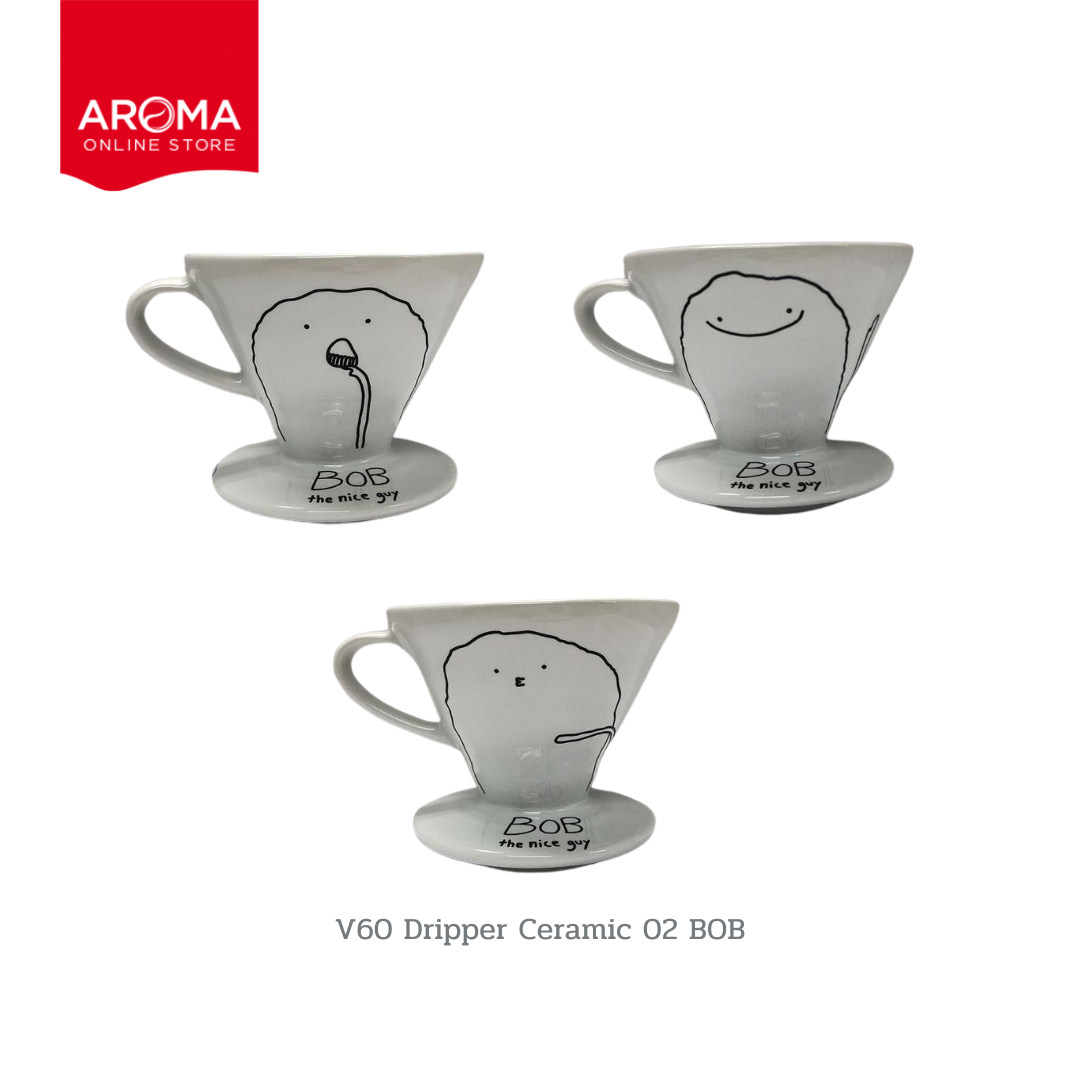 Hario x BoB ดริปเปอร์ V60 Dripper Ceramic 02 BOB (310/VDC-02-OH) / (311/VDC-02-HM) / (312/VDC-02-AH) ราคา 1,059 บาท*ส่งฟรี