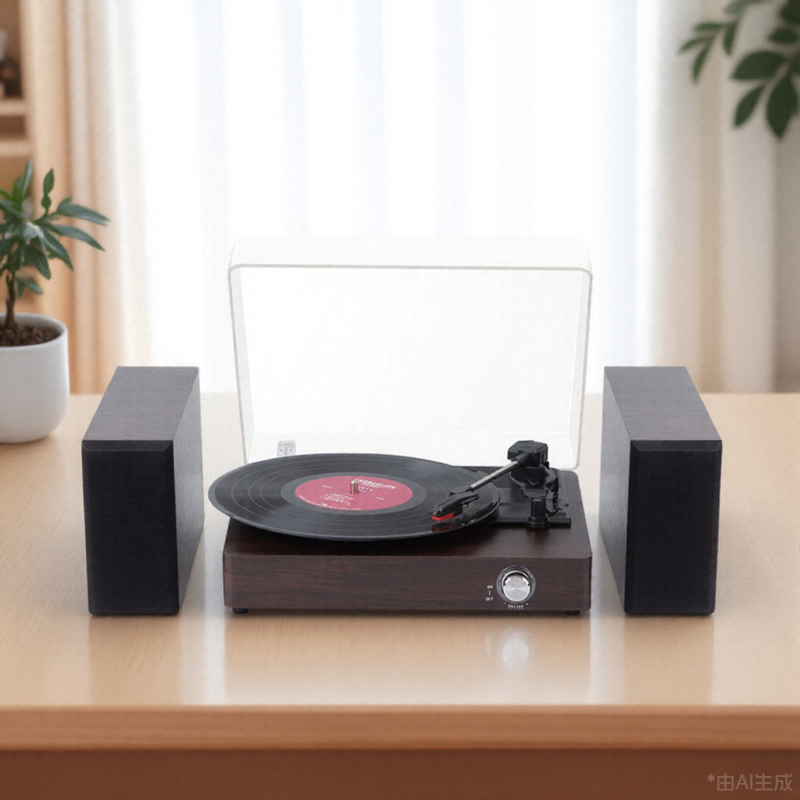 Vintage Record Player With Dual Stereo External Speakers HI-FI System Bluetooth Turntable Player With AUX and USB Interface ราคา 2,090 บาท*ส่งฟรี