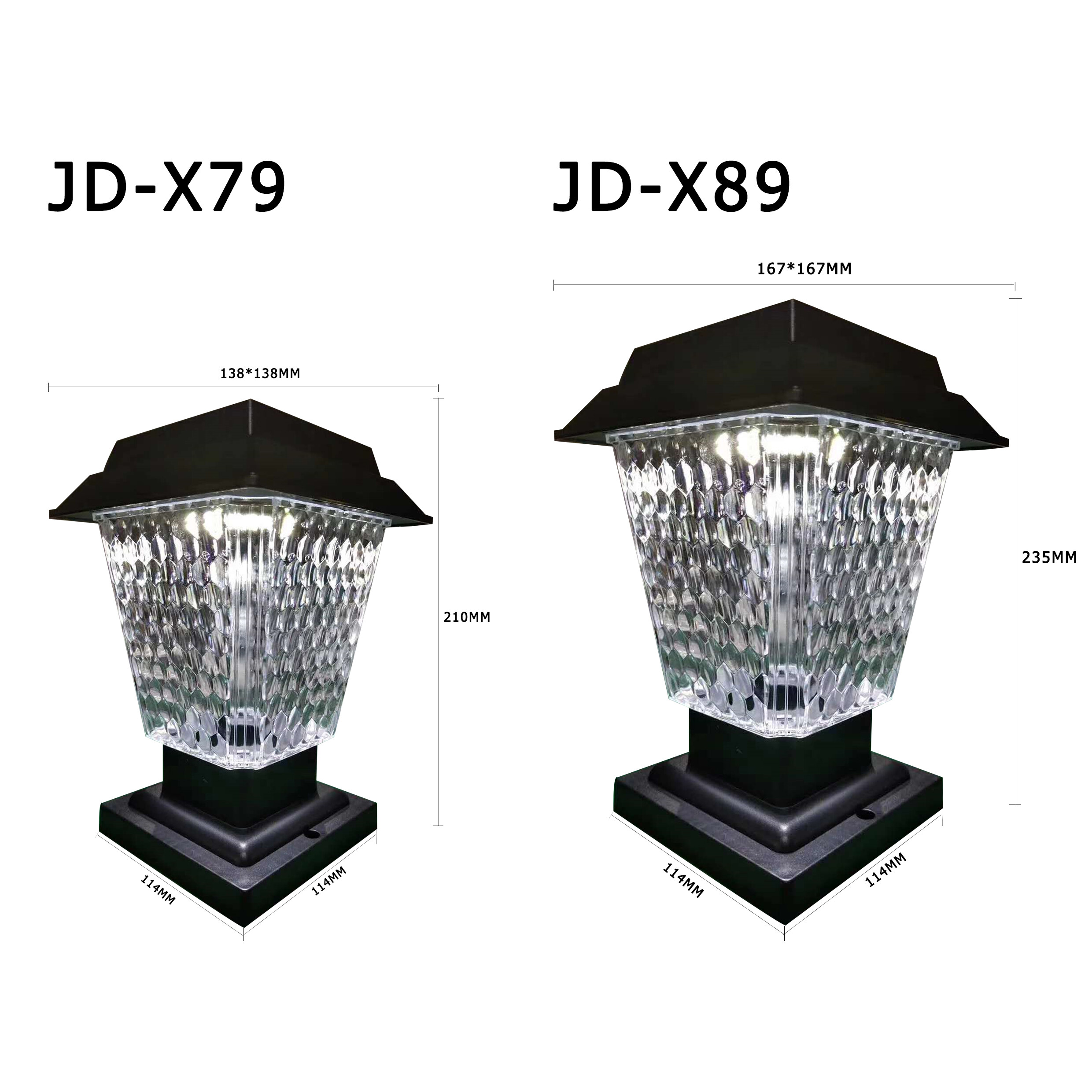 ข้อมูลเพิ่มเติมของ โคมไฟโซล่าเซลล์ โคมไฟหัวเสาทรงกลมJD-X79-JD-X89 ใช้พลังงานแสงอาทิตย์ ไฟLED