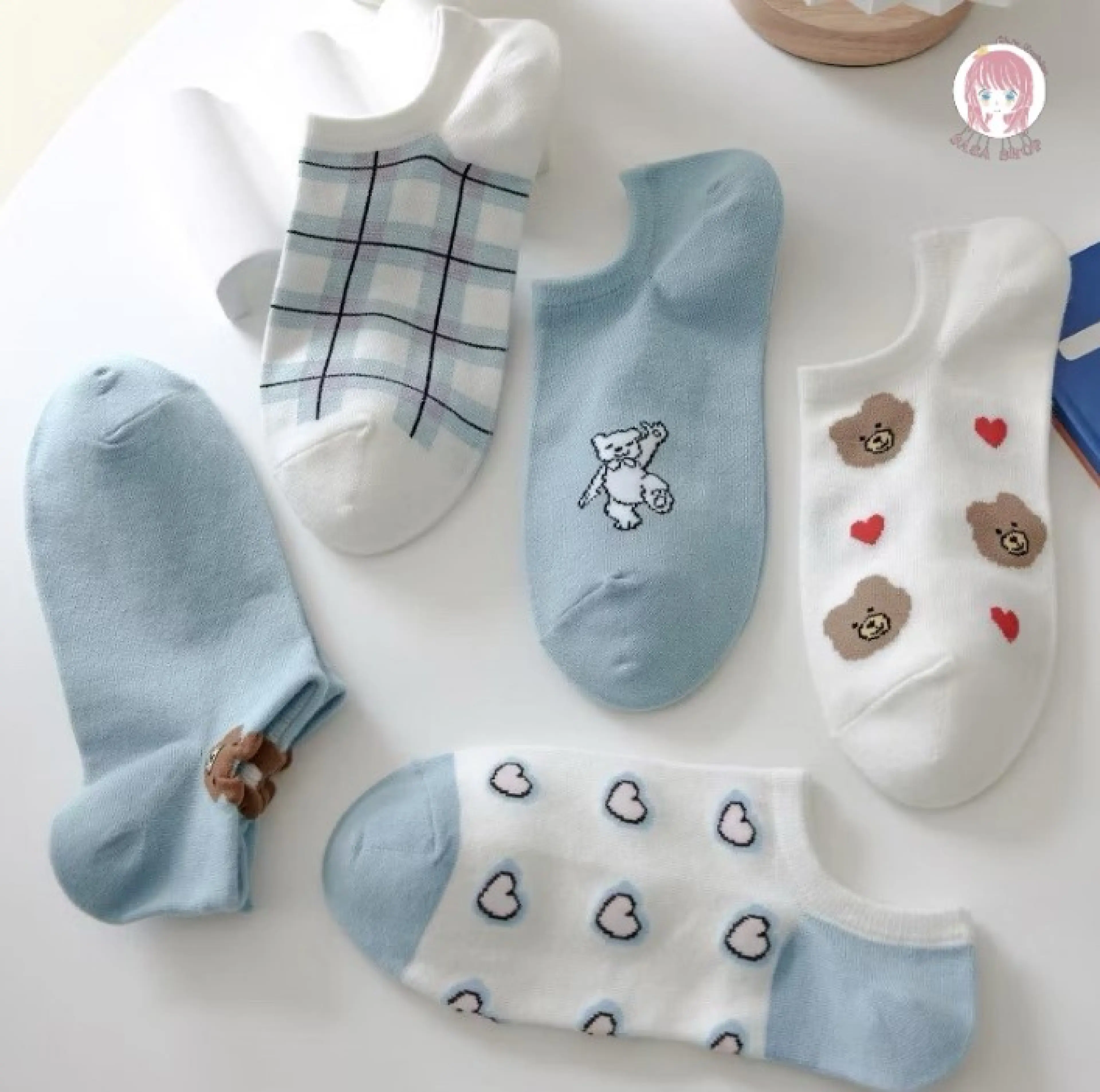 Summer Japanese style boat Socks cute cartoon style women preppy style low heel shoes ankle socks sweet trendy