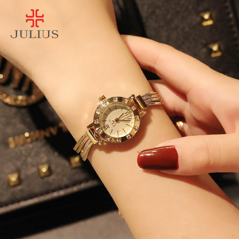 Lazada Thailand - South Korea Julius fashion small compact watch female waterproof diamond quartz small dial student fashion fashion watch