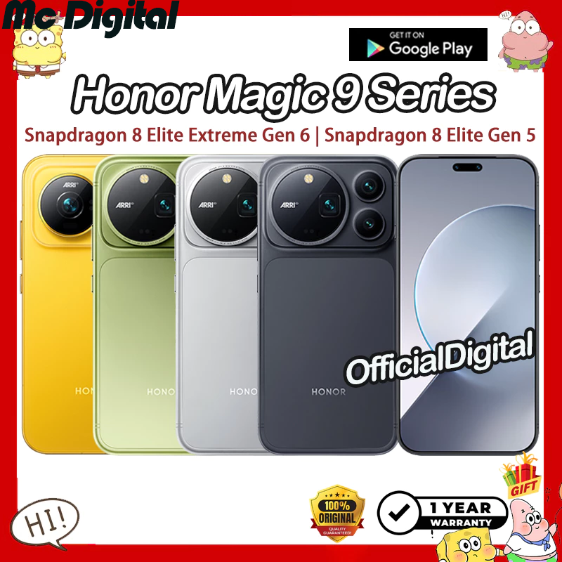 โทรศัพท์มือถือและแท็บเล็ต HONOR Magic 9 Pro Max Snapdragon 8 Elite Extreme Gen 6 Magic 9 Super Honor Magic 9 Snapdragon 8 Elite Gen 5 Honor โทรศัพท์ Cn Rom ราคา 30,999 บาท*ส่งฟรี
