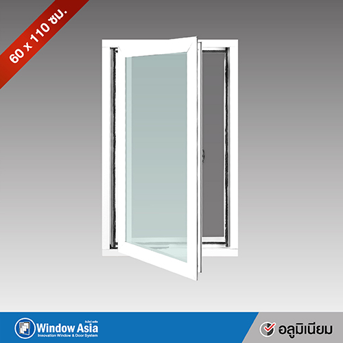 [ส่งฟรี+รับประกัน] หน้าต่างบานเปิดเดี่ยวอลูมิเนียม มีมุ้ง 60(กว้าง)X110(สูง) หน้าต่างบานเลื่อน หน้าต่างสำเร็จรูป ราคา 3,860 บาท*ส่งฟรี