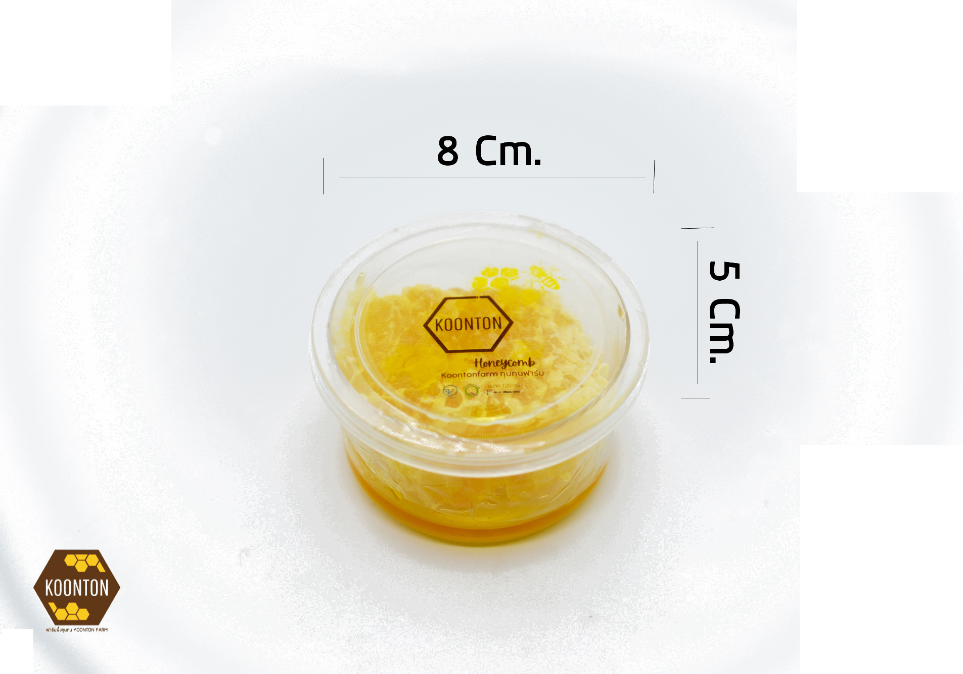 ภาพประกอบของ รวงผึ้งแท้ขนาด 400 200 120 และ 85 กรัม มี [อย.] และ [GAP] รวงน้ำผึ้งสดธรรมชาติ 100% (HoneyComb) กุนทนฟาร์ม