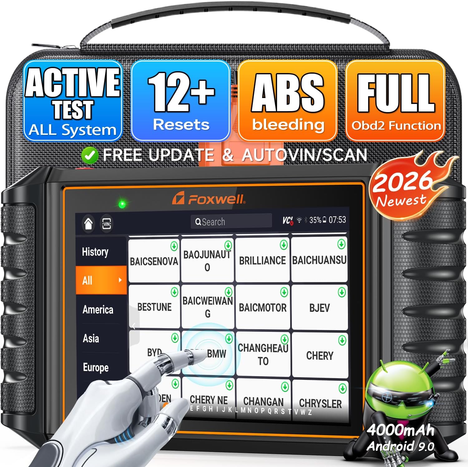 Foxwell NT726 OBD2 Scanner All Systems Car Diganostic Tool Support 12+ Service Reset Ecu Injector Coding/Throttle Relearn Wifi Scanner Scan Fault Code Diagnosis Automotive Tool Lifetime Free Update ราคา 14,330 บาท*ส่งฟรี