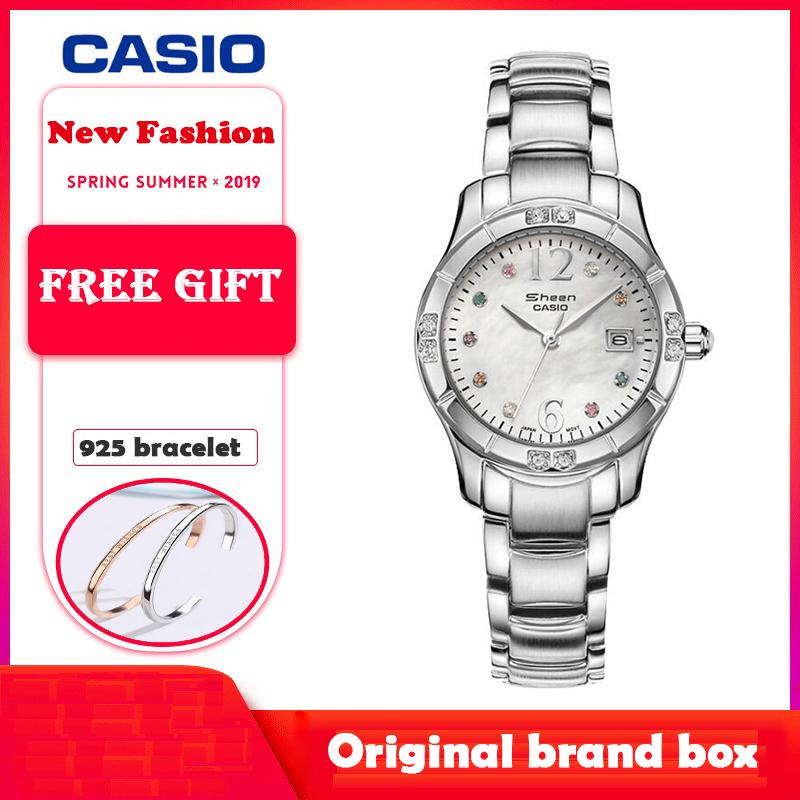 เช็คราคาCasio SHN-4019DP-4A Women's Sprinkled Bezel Metal Fashion Pink Dial Watch