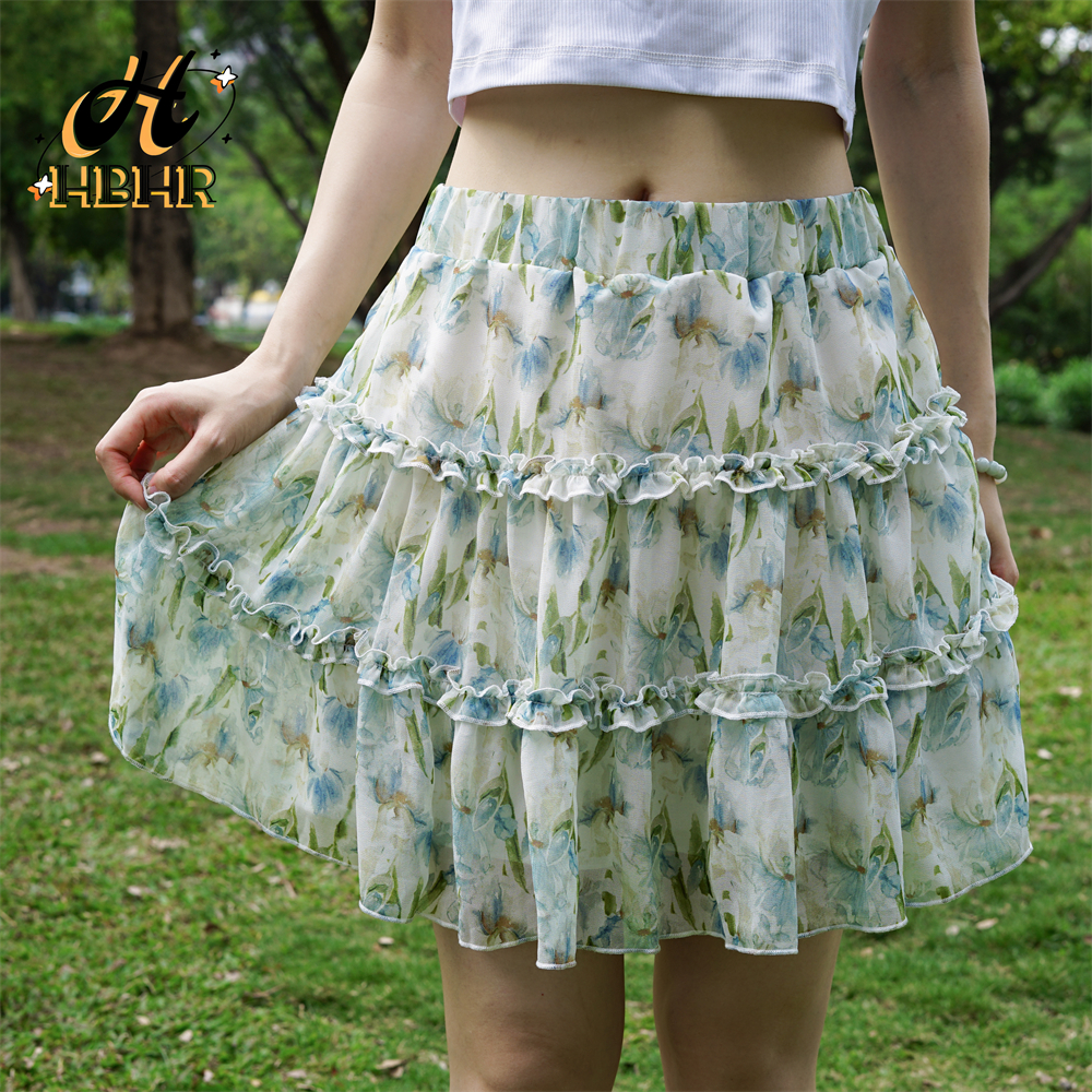 2568 กระโปรงชีฟองผู้หญิงฤดูร้อนใหม่เฉพาะกลุ่มหวานสดสง่างามเอวสูงกระโปรงทรงเอลายดอกไม้ใส่เดินทางลำลองในชีวิตประจำวัน ราคา 379 บาท*ส่งฟรี