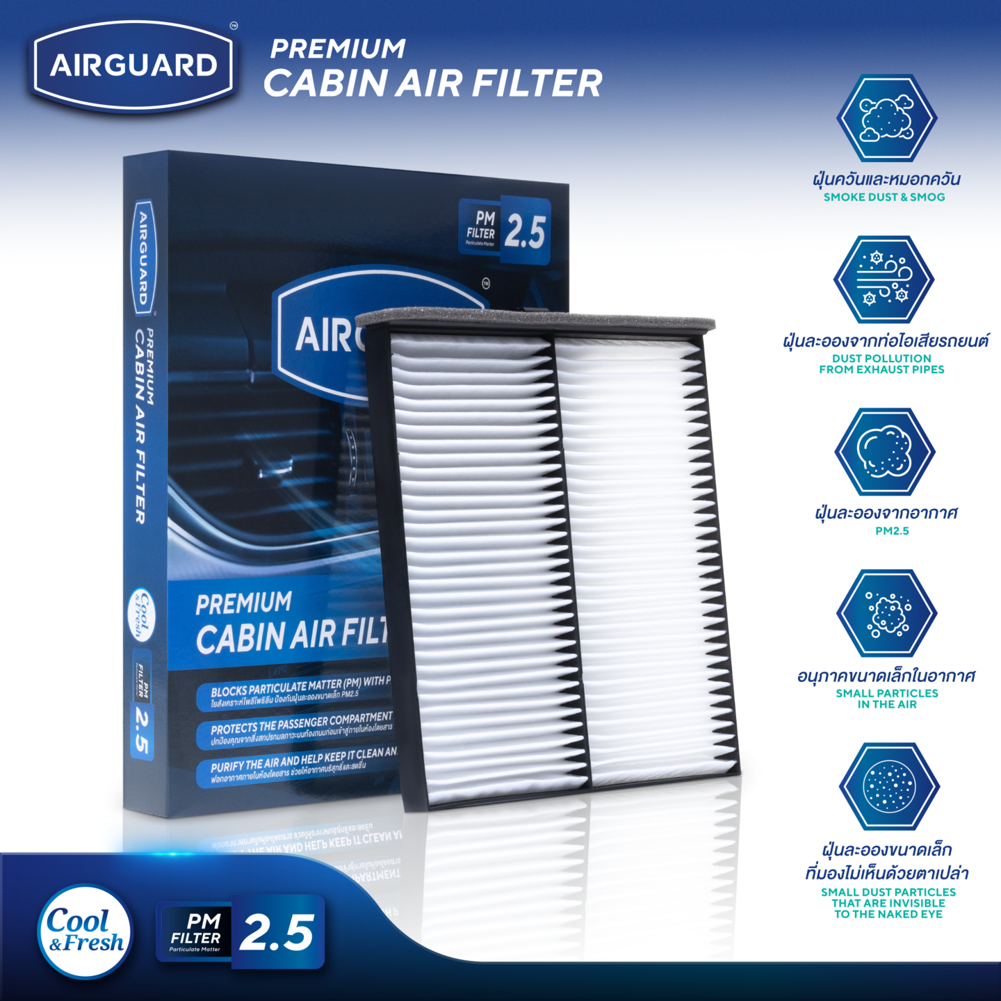 [Pm2.5] Airguard Air Filter for Mazda2 / Mazda3 / Skyactiv / Cx-3 / Cx-5 / Cx-30 / Bt-50 (Choose According to Car Model) ราคา 177 บาท*ส่งฟรี