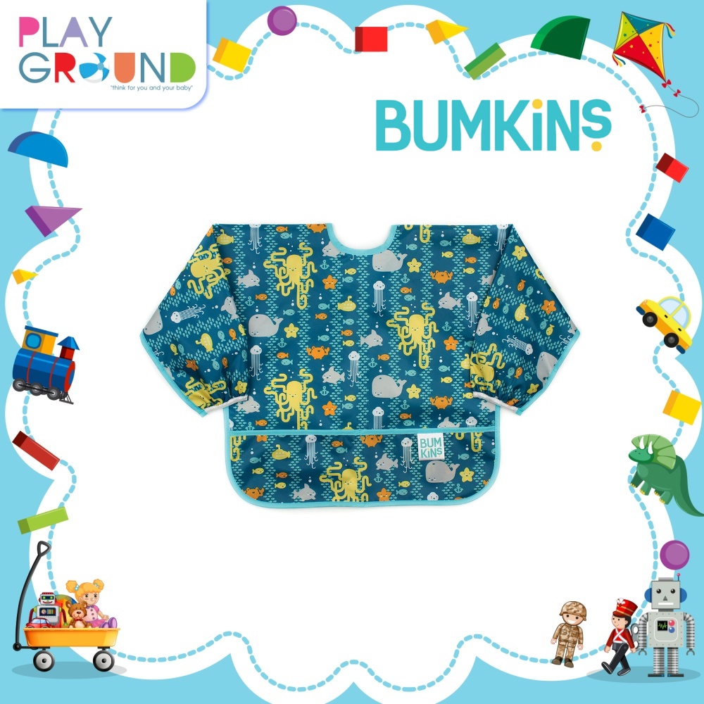 BUMKINS ผ้ากันเปื้อนแขนยาว ผ้ากันเปื้อนเด็ก รุ่น Sleeve Bib เหมาะกับน้อง 6-24 เดือน