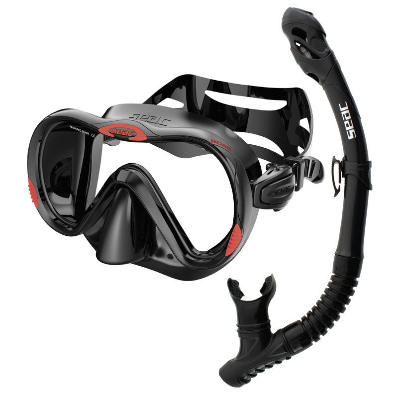 Seac Boss Dry Single-Lens Mask and Snorkel Set with Dry Top System, 100% Waterproof, with Water Drainage Valve. ราคา 2,511 บาท*ส่งฟรี