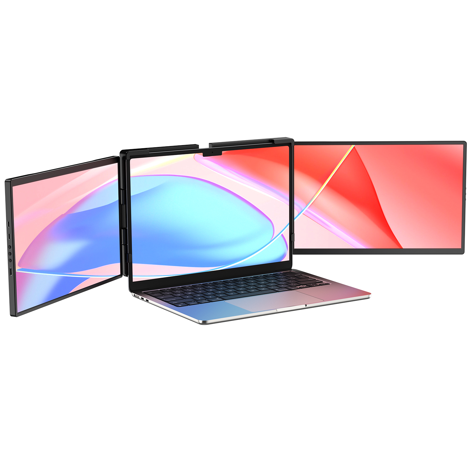 【ส่งจากไทย 】UPERFECT 2K Triple Portable Monitor - 14 Inch 2240*1400 Double Screen3 จอ สามารถพับเก็บหลังจอได้ Three Screen Compatible With Mac PC Chrome ราคา 9,999 บาท*ส่งฟรี