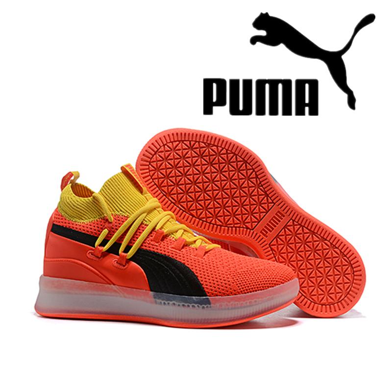 orange and black basketball shoes