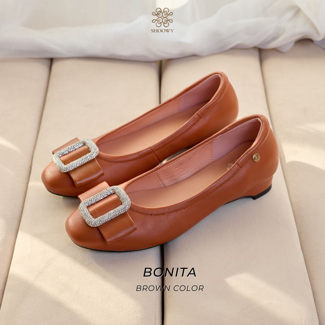 รองเท้าหนังแกะรุ่น Bonita Brown Color (สีน้ำตาล) ราคา 2,890 บาท*ส่งฟรี