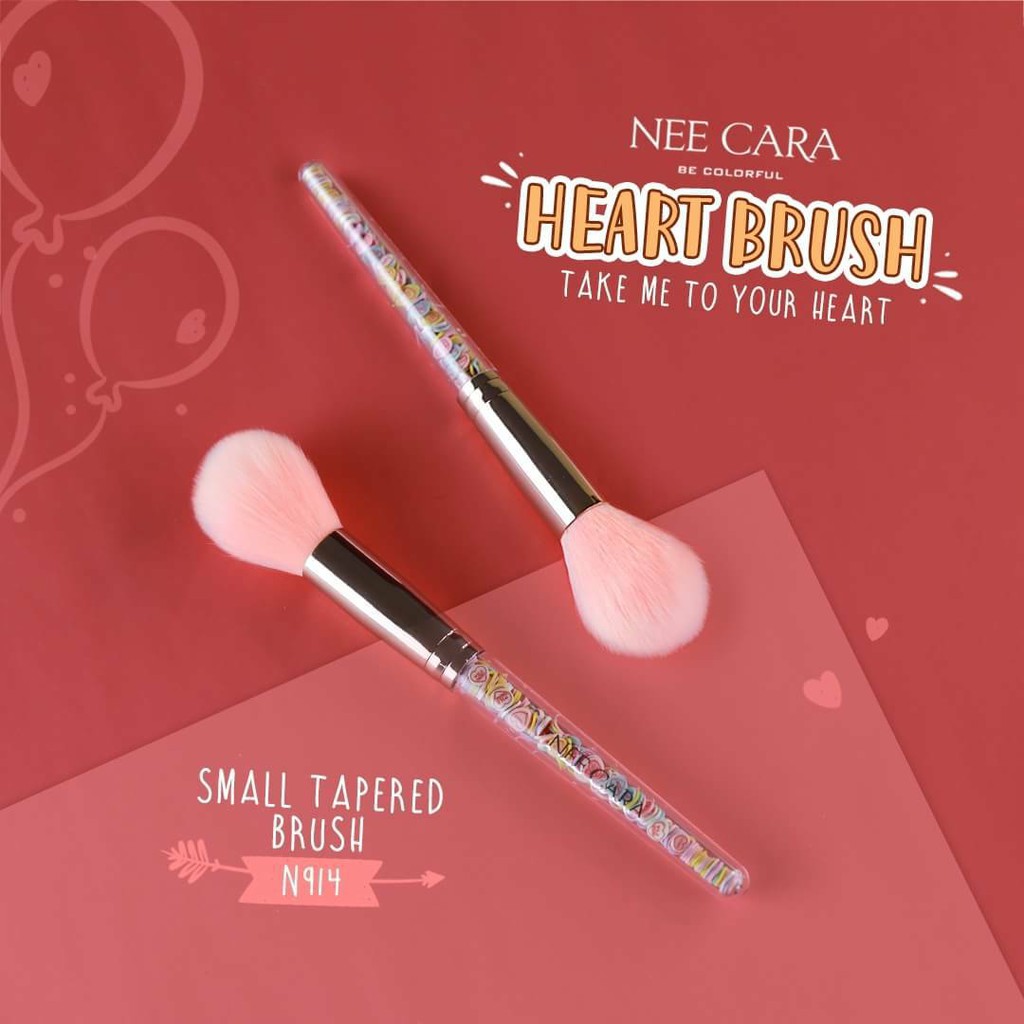 Nee Cara Love Brush นีคาร่า แปรงแต่งหน้า ด้ามเดี่ยว แปรงแต่งหน้าขนแปรงสีชมพู แพ็กเกจน่ารัก ภายในแท่งมีหัวใจกุ๊กกิ๊ก มี 9 แบบให้เลือก x 1 ชิ้น