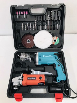 ดูภาพ สว่าน Makita 4 หุน(กระแทกได้)+หินเจียร Maktec 4 นิ้ว พร้อมใบแถมและอุปกรณ์พื้นฐาน <br/>เพิ่มเติม สว่าน Makita 4 หุน(กระแทกได้)+หินเจียร Maktec 4 นิ้ว พร้อมใบแถมและอุปกรณ์พื้นฐาน