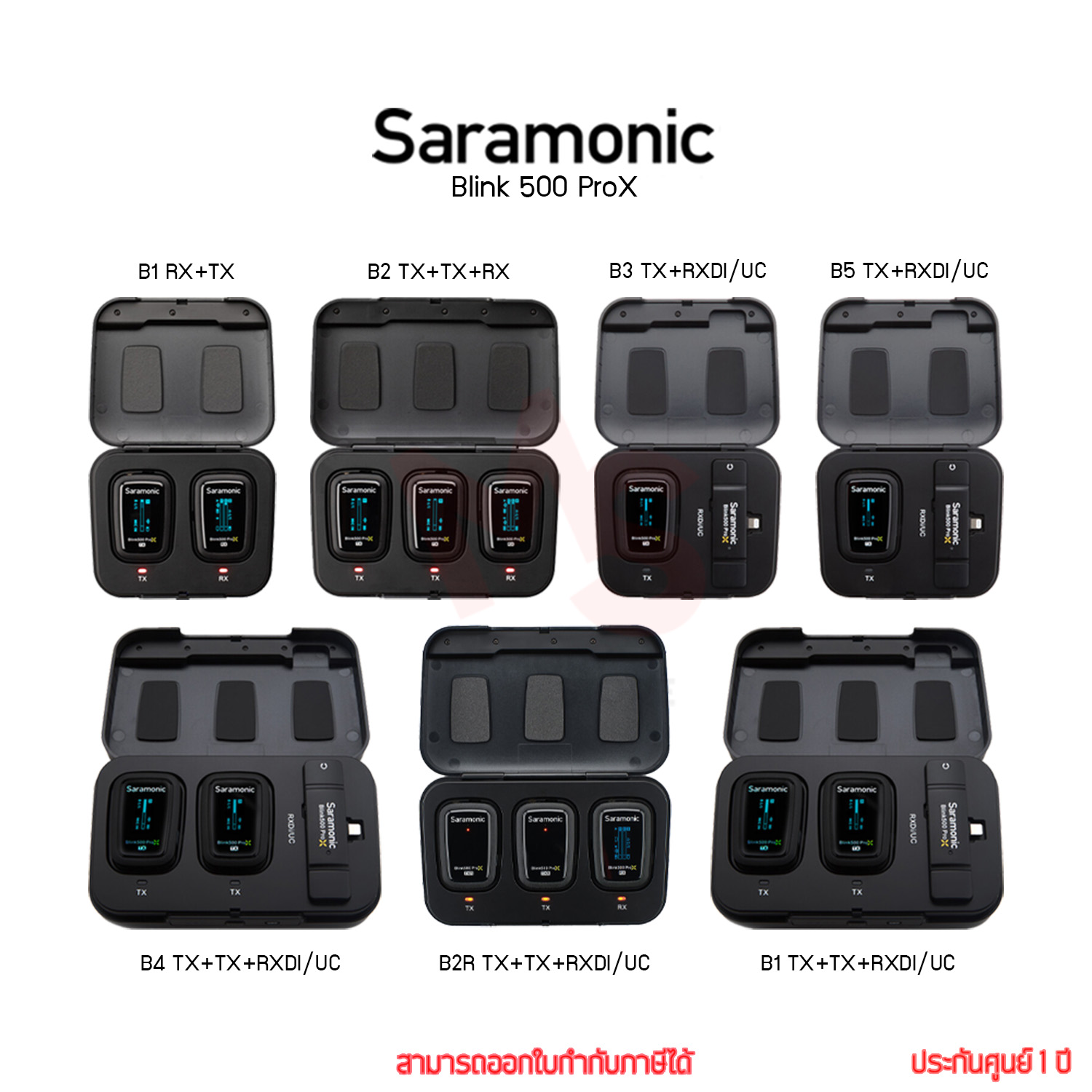 SARAMONIC Blink500 ProX B1 B2 B3 B4 B5 B6 Wireless Microphone 2.4GHz ราคา 5,778 บาท*ส่งฟรี