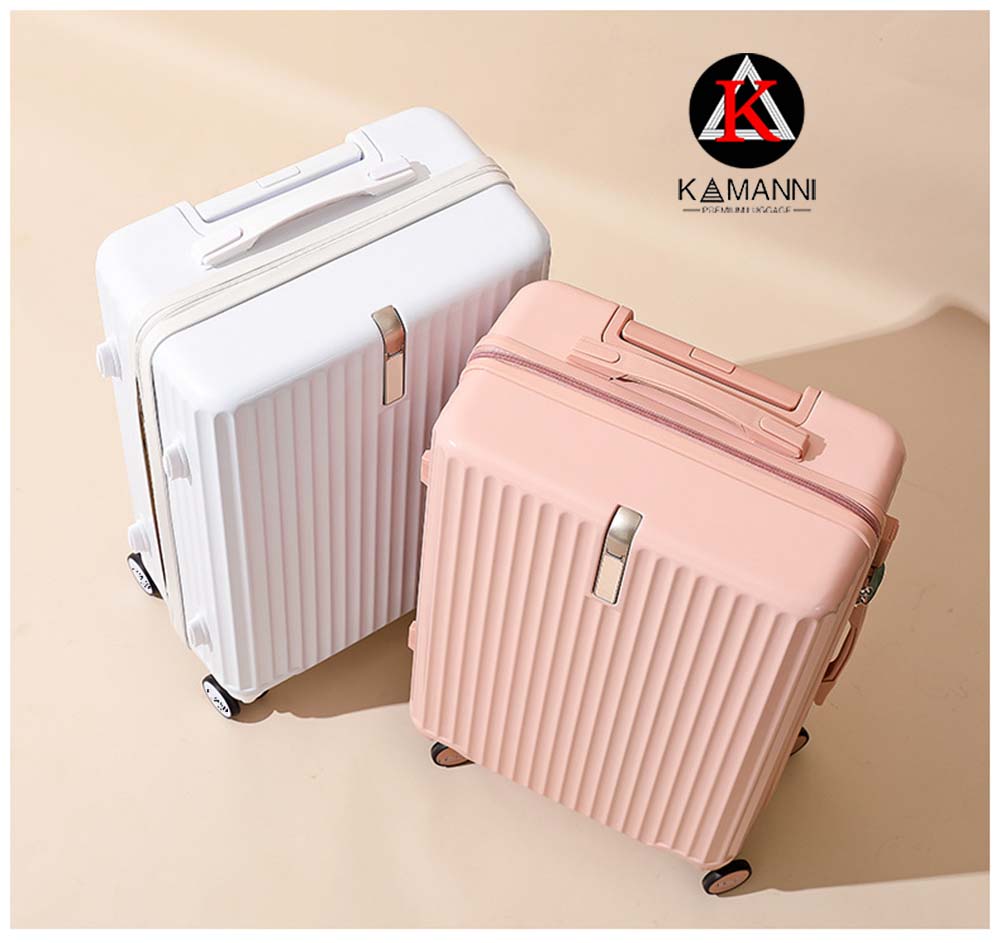 ภาพประกอบของ KAMANNI กระเป๋าเดินทางสีไล่ระดับขนาด 20/24 นิ้ว กระเป๋าเดินทางล้อลากอเนกประสงค์น้ำหนักเบาพิเศษและเงียบ ทนทาน