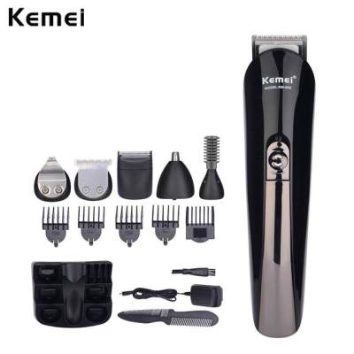 Kemei SUPER GROOMING KIT 11in1 รุ่น KM-600 ชุดเครื่องจัดแต่งทรงผม ปัตตาเลี่ยน ชาร์ตไฟได้ เครื่องโกนหนวด ตัดขนจมูก ตัดผมสั้น ที่ตัดผมไฟฟ้า เครื่องตัดผม ตัดขน บัตตาเลี่ยน โกนผม โกนขน แบตตาเลี่ยน แบบไร้สาย ตัดผมเด็ก ชุดบัดตาเลียน ใบมีดโลหะชนิดพิเศษ จัดส่งฟรี