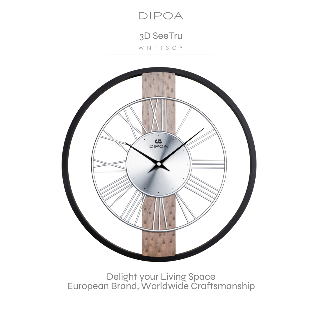 Dipoa 3D Seetru (Wn113Gy) Wall Clock with a Simple and Elegant Design. ราคา 3,000 บาท*ส่งฟรี