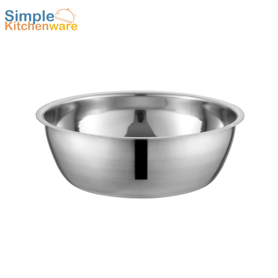 ชามสแตนเลส ชามใส่อาหาร ถ้วยสแตนเลส ถ้วยสแตนเลส ชามใส่ซุป ก้นชามแข็งและนำความร้อนได้รวดเร็ว ปลอดภัย Simple Kitchenware ราคา 45 บาท*ส่งฟรี