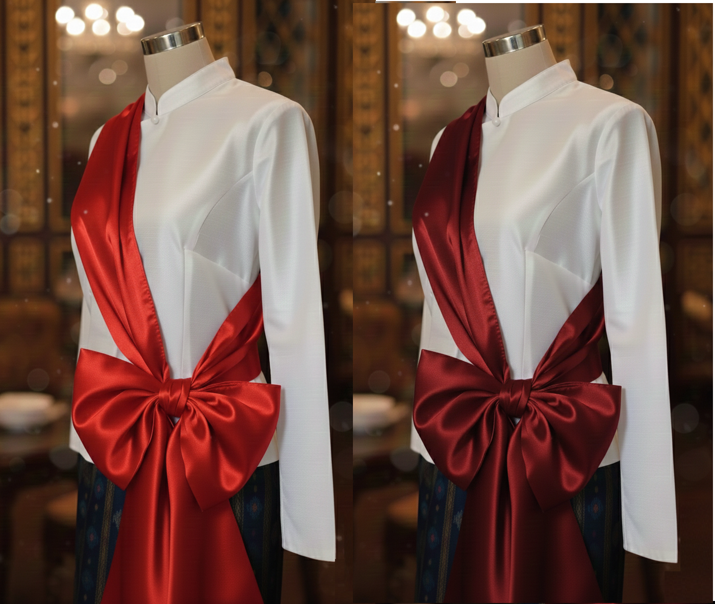 ชุดชั้นในสตรี บราไร้โครง กางเกงในผ้าไร้ขอบ By Salisa ผ้าปาดไหล่ (ไทร): เป็นส่วนหนึ่งของการแต่งกายไทยแบบดั้งเดิม ใช้สำหรับเสริมความงามและชุดไทยโบราณ