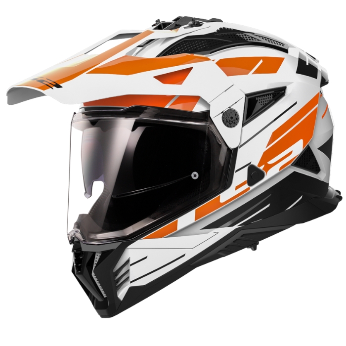 Ls2 Helmets Mx702 Pioneer Ii Namib White Orange - Adventure Touring Helmet ราคา 6,500 บาท*ส่งฟรี
