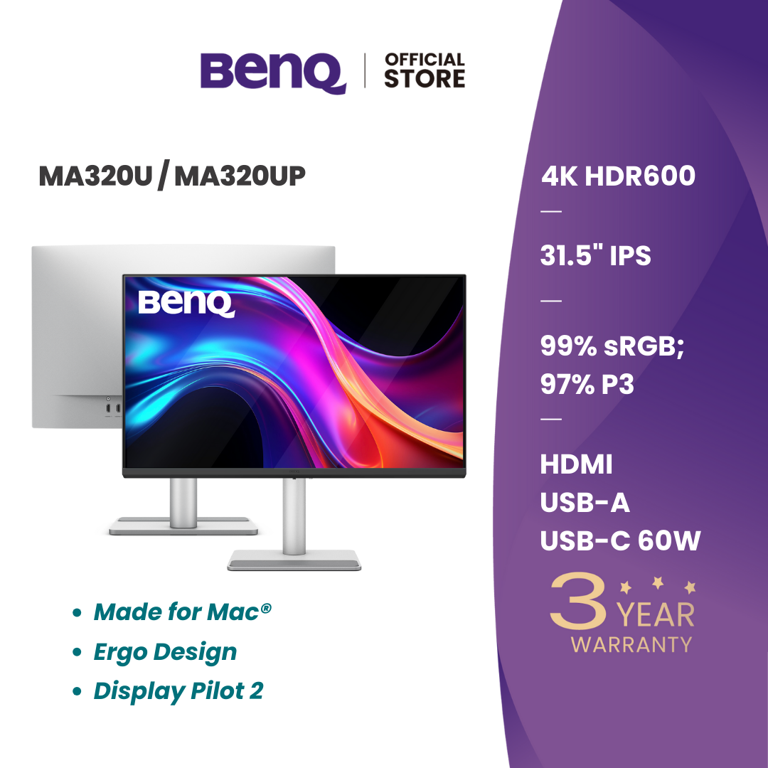 Benq Ma320U / Ma320Up 31.5 Inch 4K 97% P3 Monitor for MacBook (Monitor for Mac) ราคา 22,490 บาท*ส่งฟรี