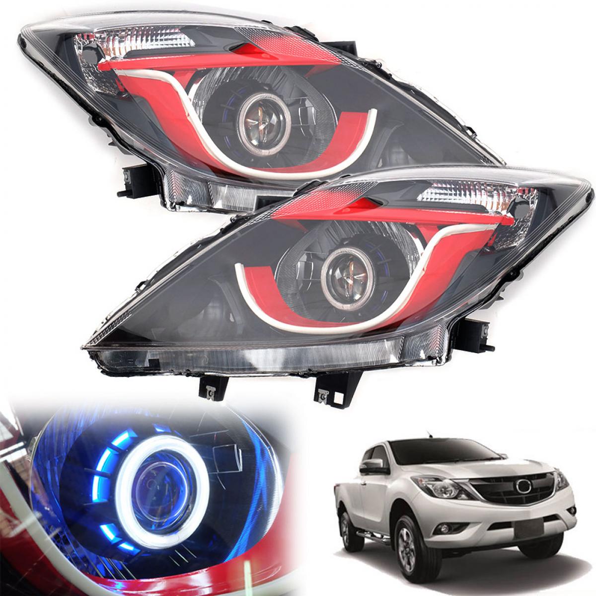 อุปกรณ์และชิ้นส่วนยานยนต์ Mazda ไฟหน้า โปรเจคเตอร์ ไฟ LED สีฟ้า รุ่น มาสด้า บีที 50 โปร BT-50 BT50 PRO ปี 2012 - 2017 ข้าง ซ้าย + ขวา จำนวน 1 คู่ ราคา 51,434 บาท*ส่งฟรี