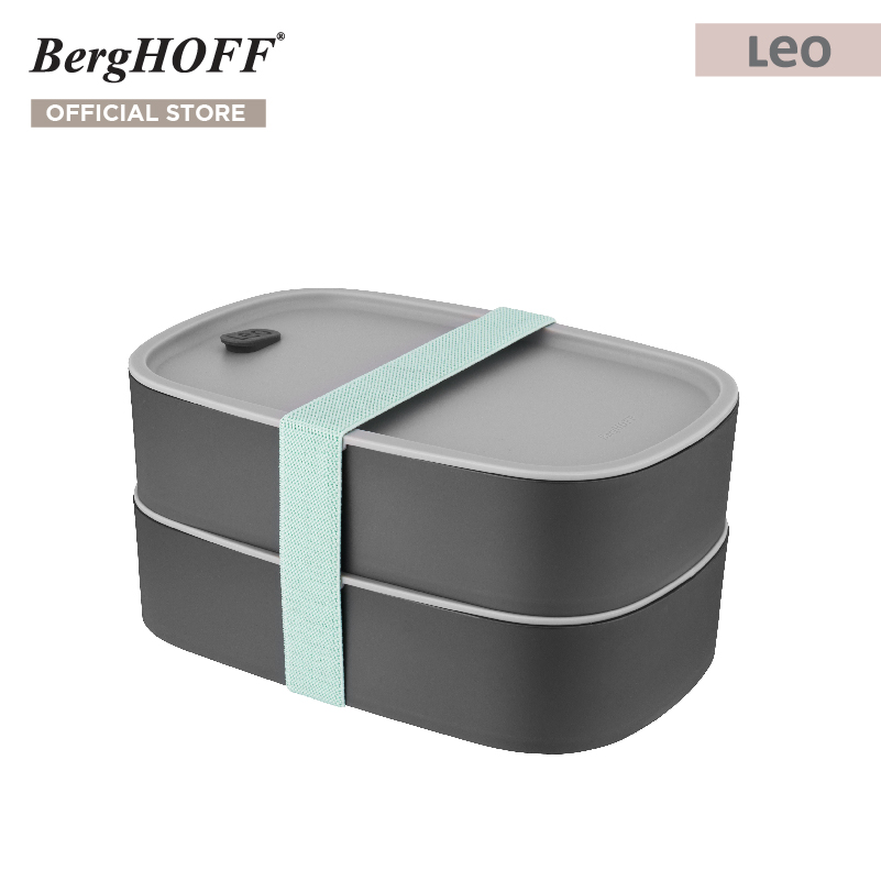 BergHOFF ชุดกล่องอาหารเบนโตะคู่ ผลิตจากพลาสติก PBT 2 ชิ้น รุ่น Leo พกพาสะดวก สีเทา 3950126 ราคา 1,272 บาท*ส่งฟรี