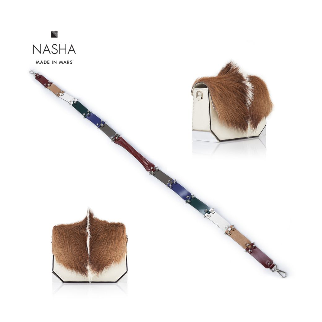 [ NASHA MADE IN MARS ] Fuz | Opque + Mechanic Strap | Dark Rainbow กระเป๋าสะพายขนสปริงบ็อกสีน้ำตาล ราคา 34,990 บาท*ส่งฟรี