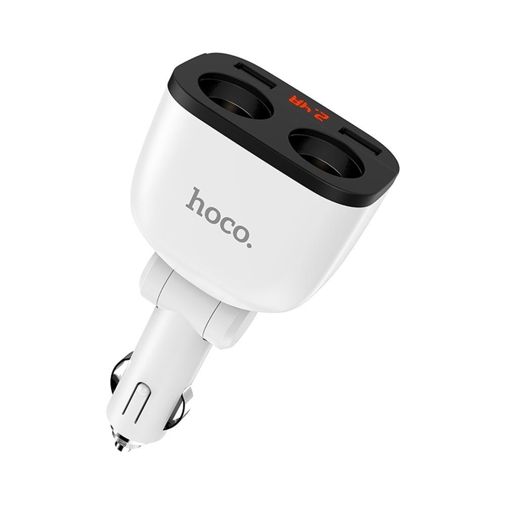 HOCO ที่ชาร์จในรถยนต์“ Z28 Power ocean” พร้อมจอแสดงผลดิจิตอล Car charger 2 USB ช่องจุดบุหรี่ 2  ช่อง