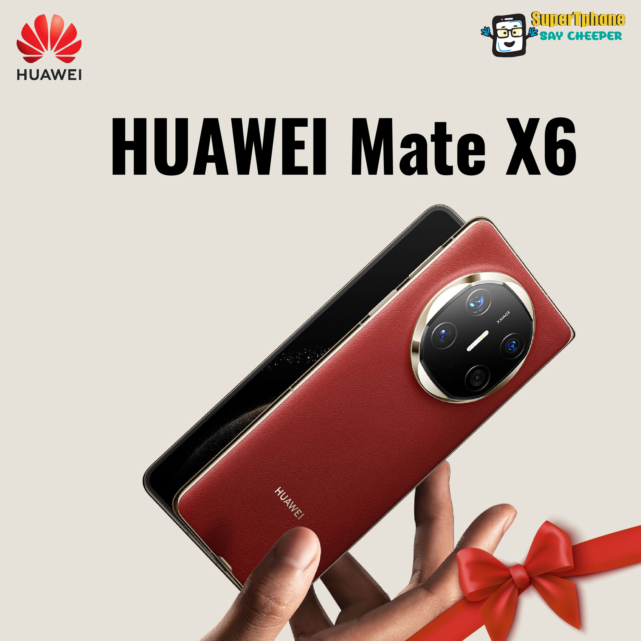 โทรศัพท์มือถือ สมาร์ทโฟน HUAWEI Mate X6 รุ่น 4g (12+512Gb) แบบพับได้ L Emui 14.0 ลิตร หน้าจอพับได้ 6.45 นิ้ว (โดย Lazada Supertphone) ราคา 35,970 บาท*ส่งฟรี