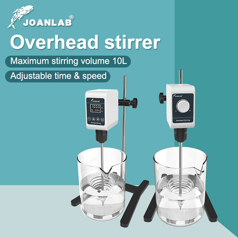เครื่องกวนไฟฟ้าแบบติดเพดาน JOANLAB พร้อมจอแสดงผลแบบดิจิตอล เครื่องผสมไฟฟ้าสำหรับห้องปฏิบัติการ ความสูงปรับได้ 5/10 ลิตร 1,200 รอบต่อนาที 220 โวลต์ OS-10S ราคา 2,699 บาท*ส่งฟรี