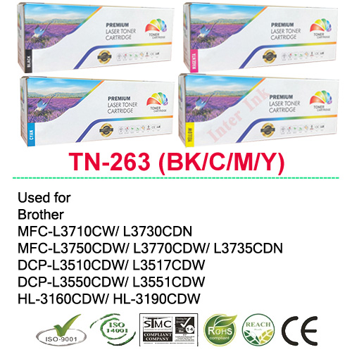 Toner Cartridge Hl-L3210Cw/ L3230Cdw (Tn-263) Black/ Blue/ Yellow/ Red Compatible ราคา 850 บาท*ส่งฟรี