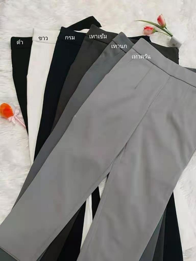 กางเกงผ้าโรเชฟ 7 ส่วน (งานตัดเย็บไทย)เอวสูง ตะขอซิปหน้า  ยาว34นิ้ว