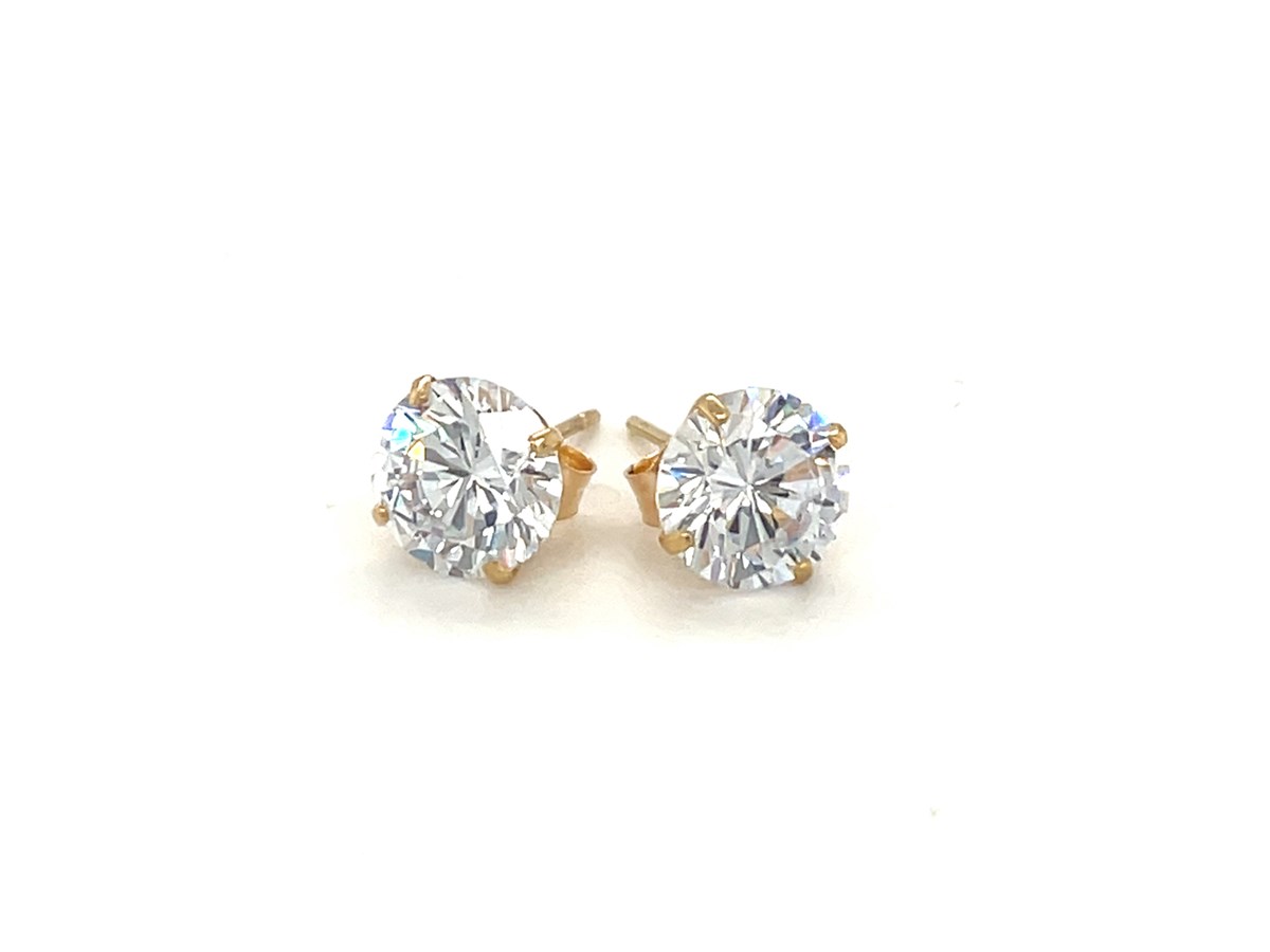 Nathalias Ny Diamond Earrings-Cz-Size-7 Mm, Gold-14K 71469 ราคา 3,790 บาท*ส่งฟรี